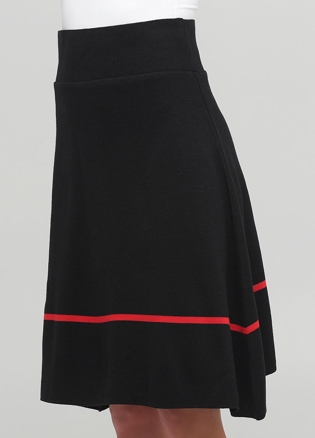 Черная кэжуал однотонная юбка Bebe Plus а-силуэта (трапеция)