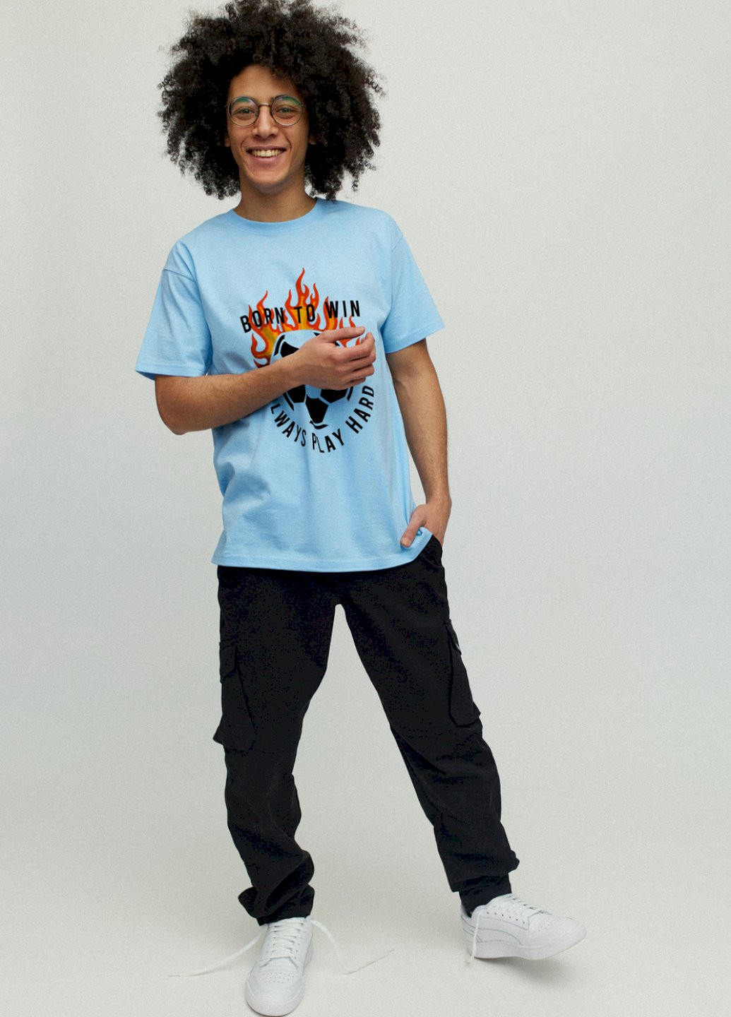 Блакитна футболка чоловіча YAPPI