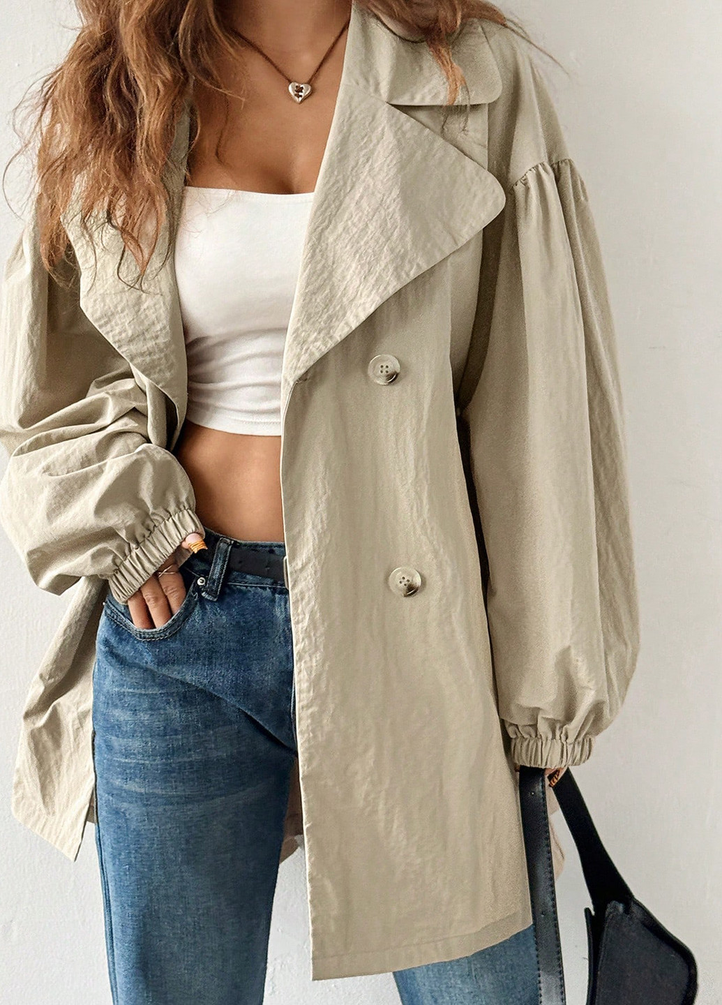 Плащ SHEIN тренчкот на гудзиках демісезон (332313258)