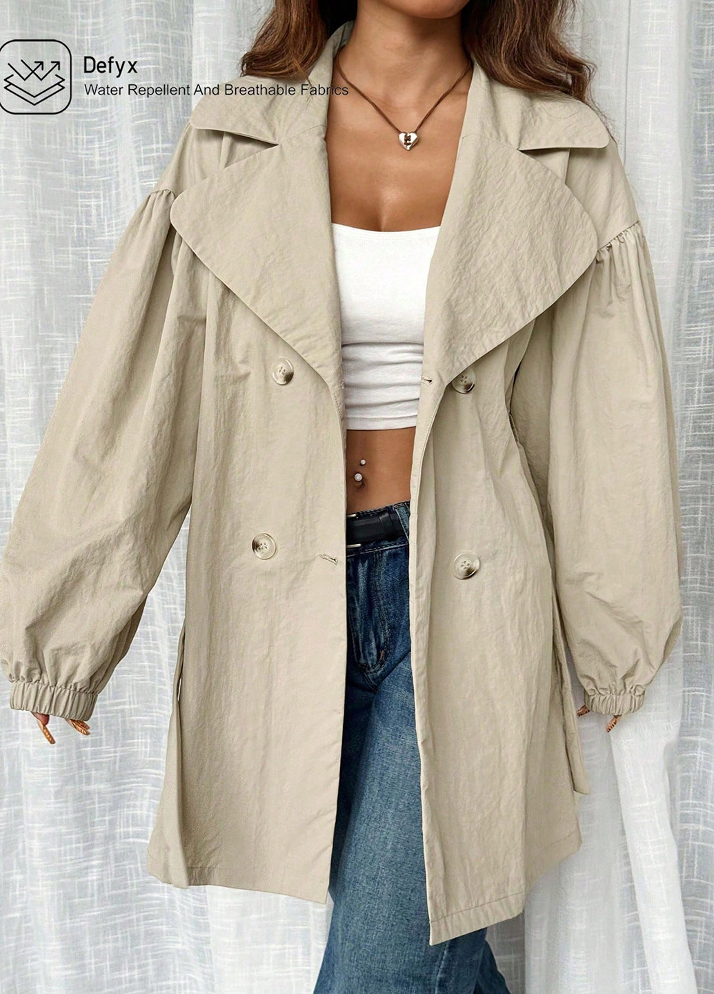 Плащ SHEIN тренчкот на гудзиках демісезон (332313258)