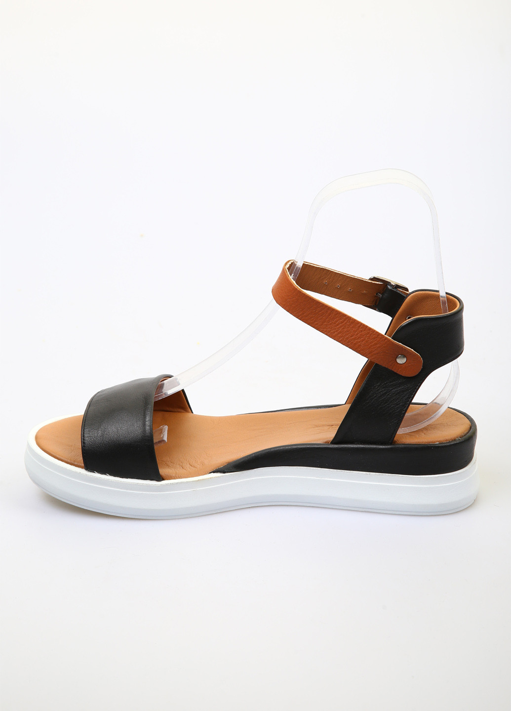 Черные босоножки Anna Lucci с ремешком с белой подошвой