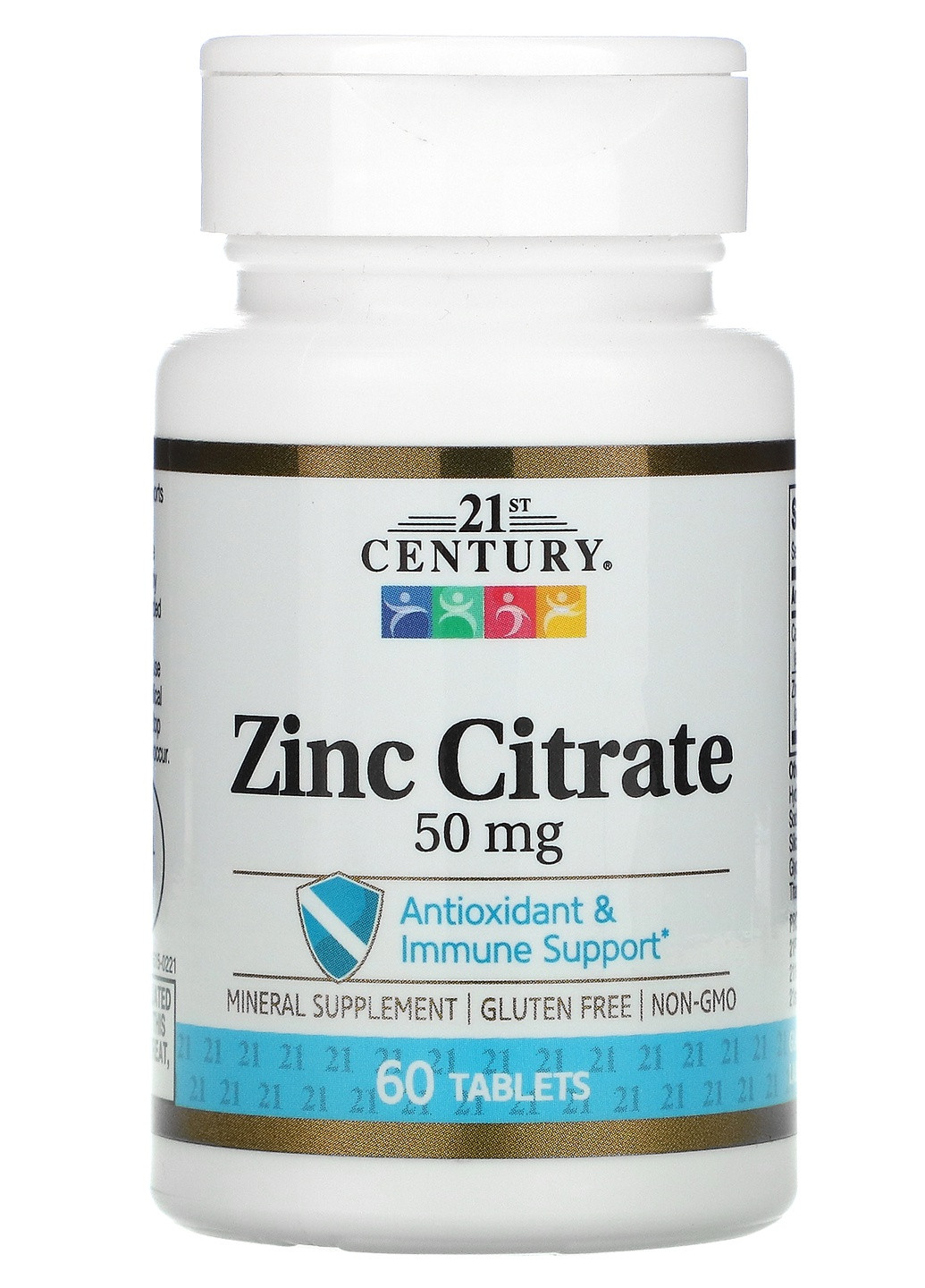 Цитрат цинка Zinc Citrate 50 mg 60 Tablets 21st Century (256163482)