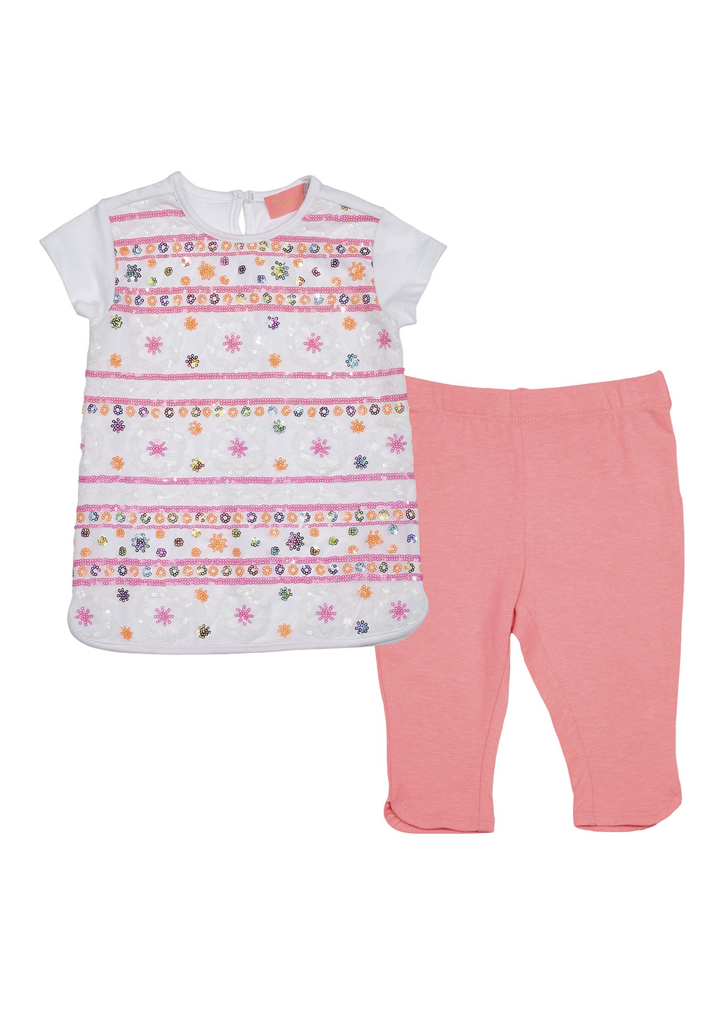 Розовый летний комплект (футболка, леггинсы) Chicco