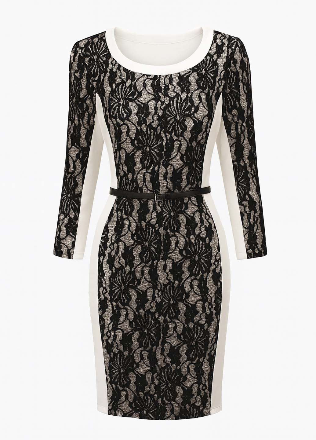 Чорно-білий святковий сукня футляр Sassofono колор блок