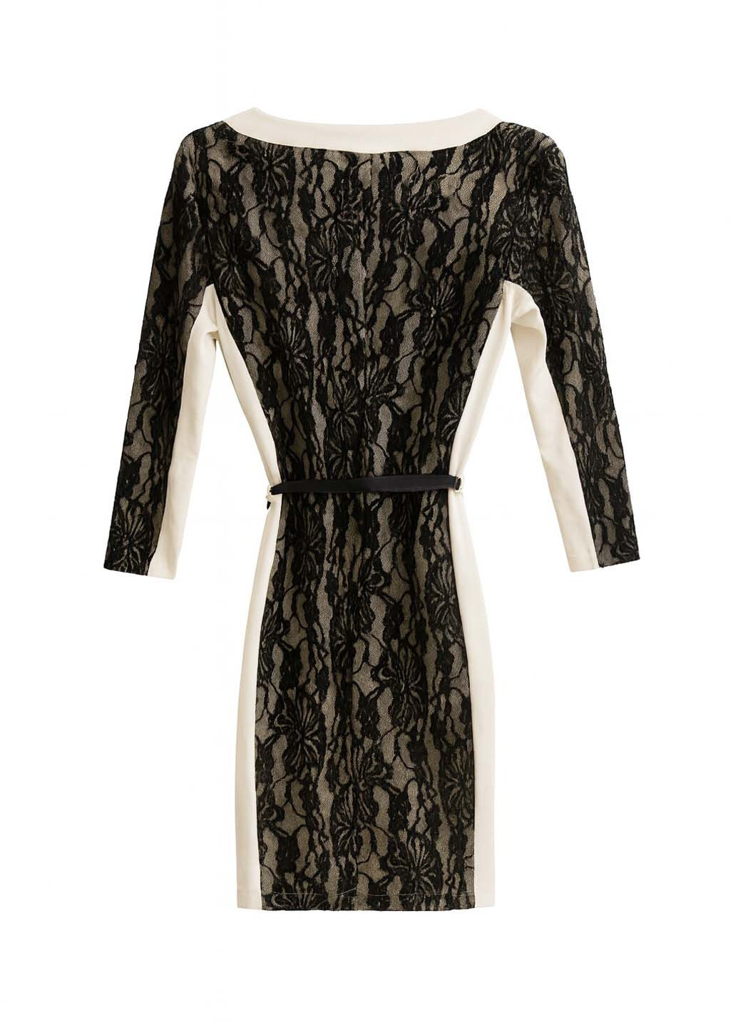 Чорно-білий святковий сукня футляр Sassofono колор блок