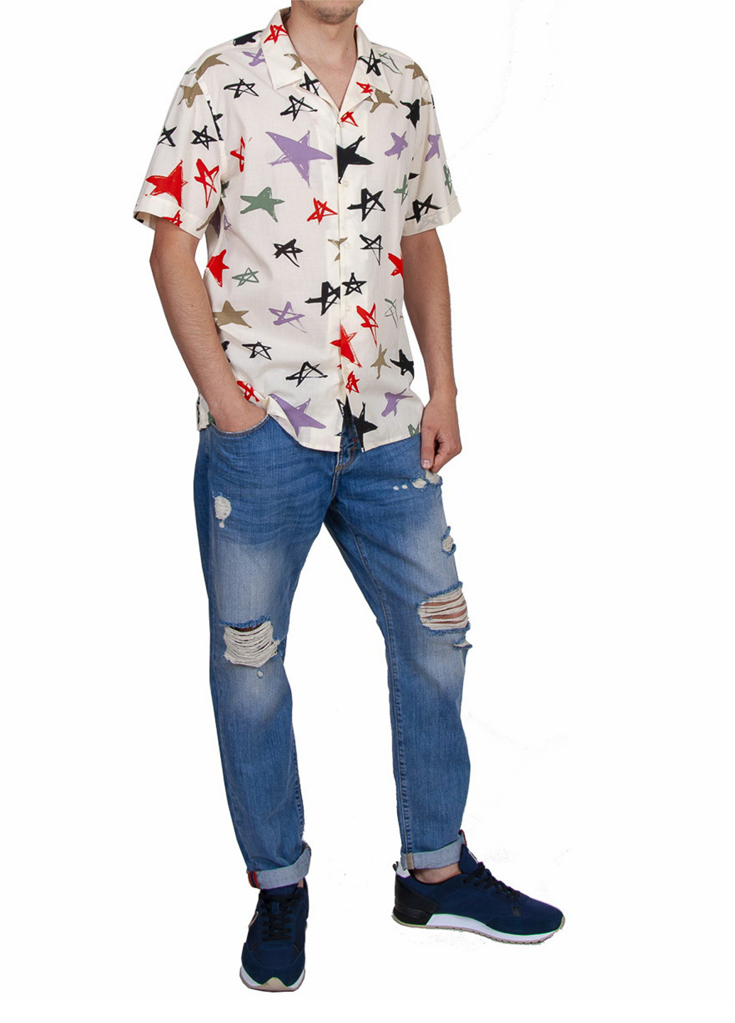 Молочная рубашка со звездами Antony Morato