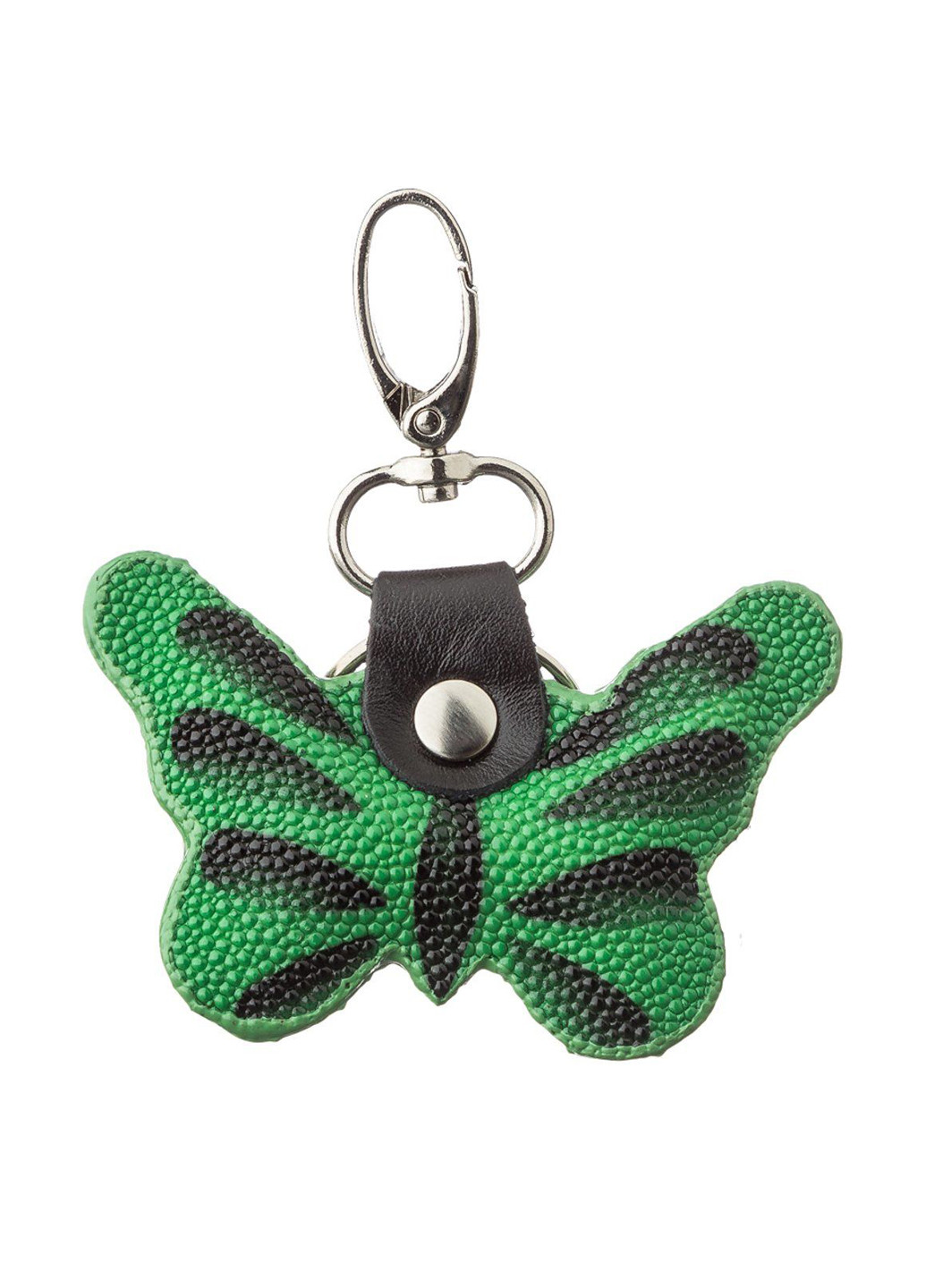 Брелок, 8х3,5 см Stingray Leather метелики зелений натуральна шкіра