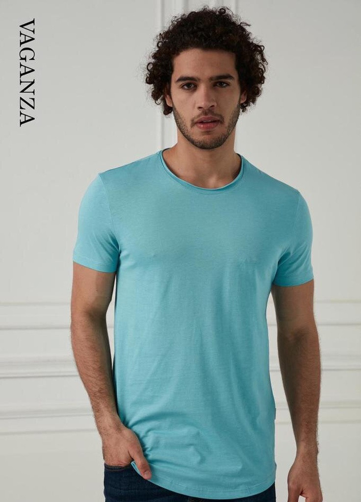 Блакитна футболка y20-1101 xxl блакитний (2000903910909) Vaganza