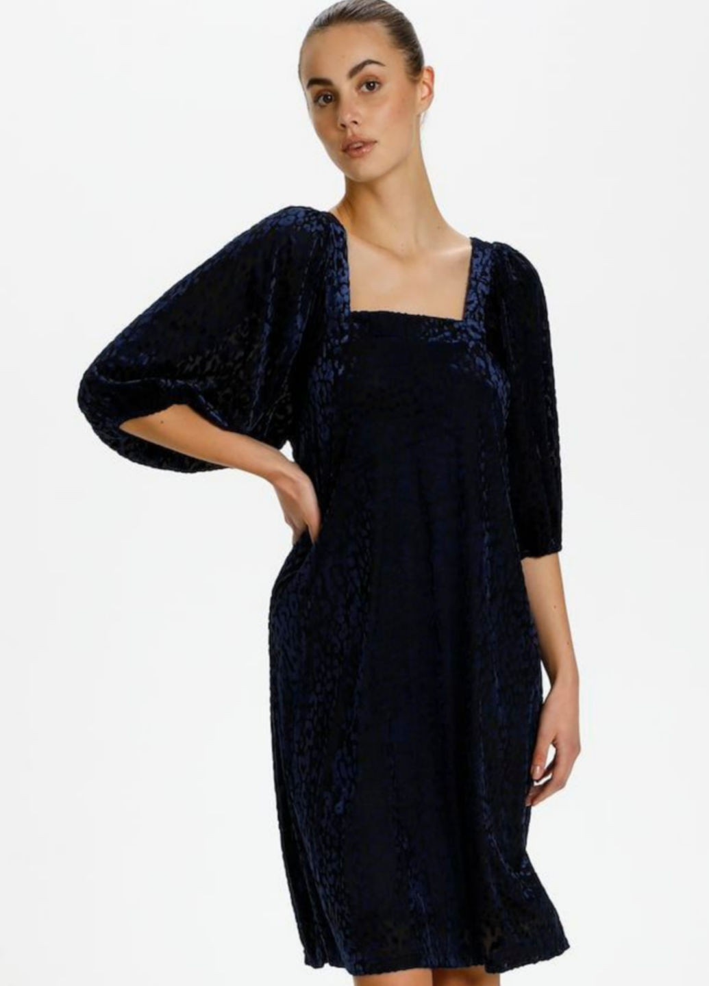 Темно-синя кежуал сукня Soaked in Luxury леопардовий