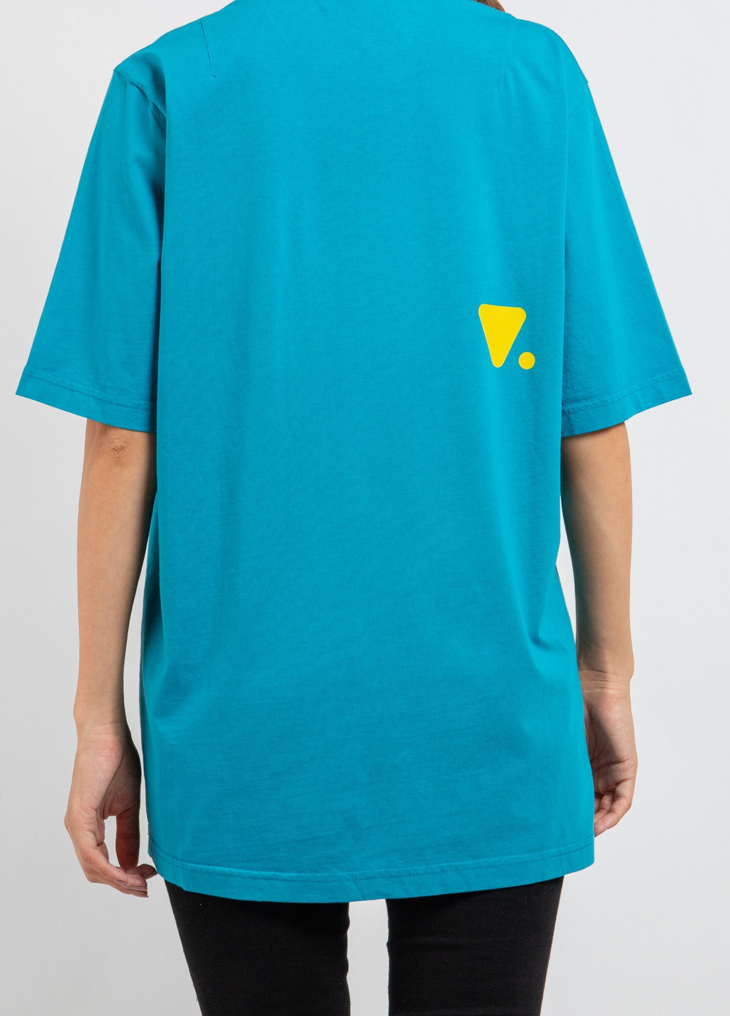 Голубая футболка с логотипом цвета морской волны Valvola
