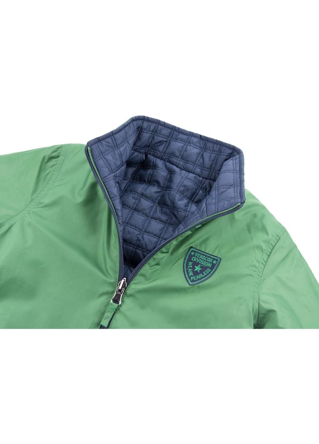Синяя демисезонная куртка двухсторонняя синяя и зеленая (3278-128b-blue-green) Verscon