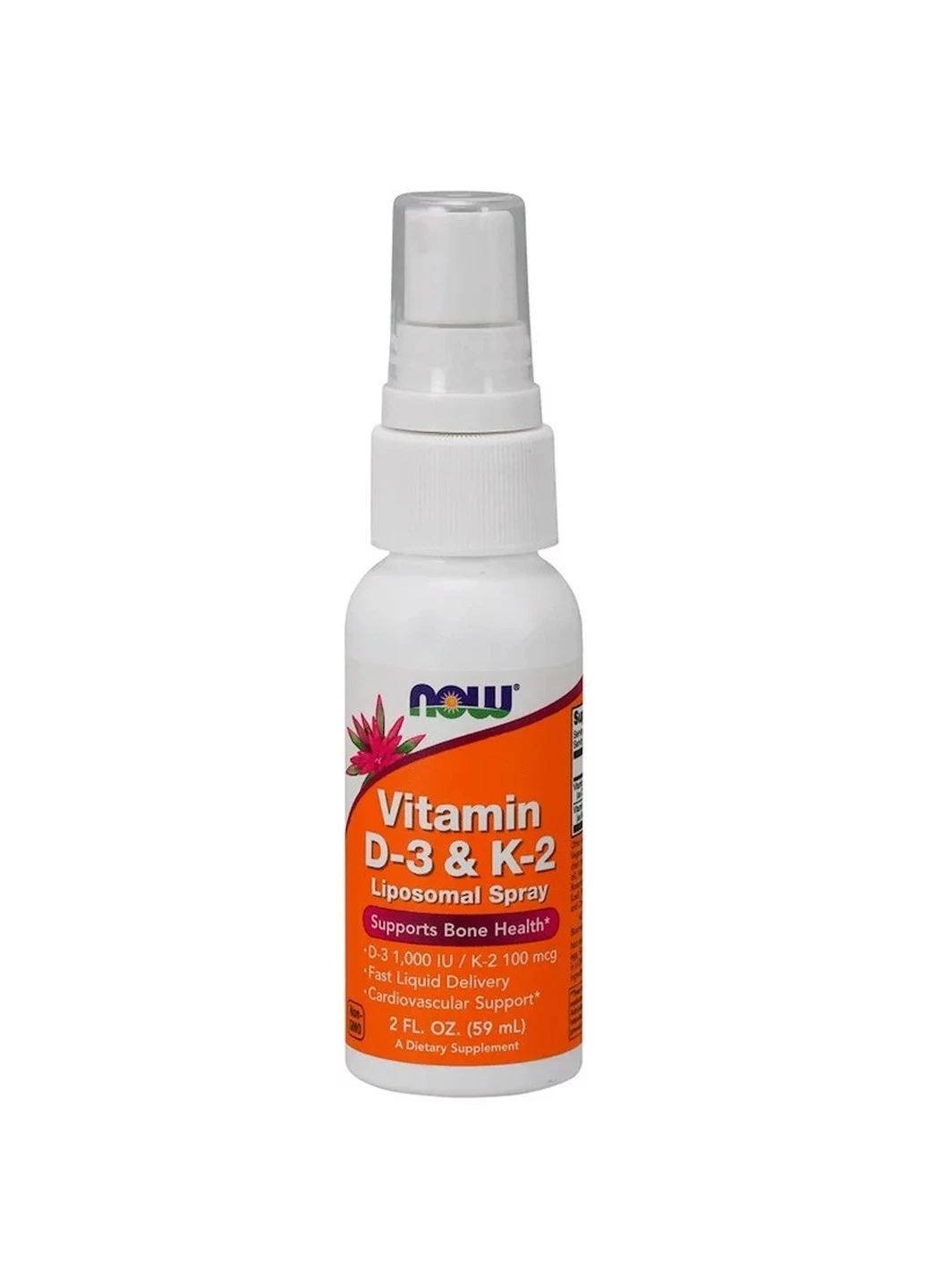 Вітаміни D-3 & K-2, ліпосомальна Спрей Vitamin D-3 & K-2, NOW, 1000 МО / 100 мкг, 59 мл. Now Foods (255409913)