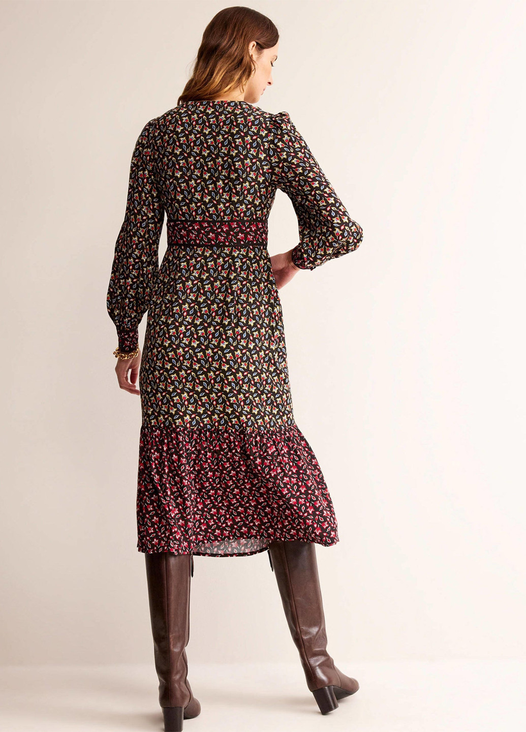 Комбінована кежуал сукня в стилі армпір Boden з квітковим принтом