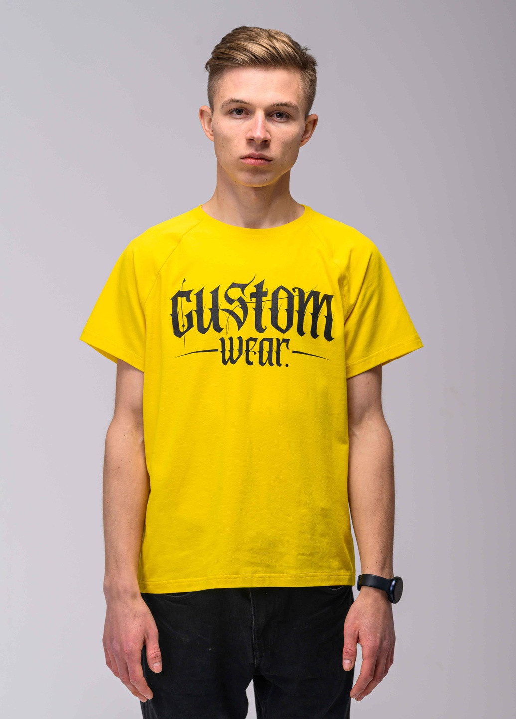 Желтая футболка желтая gothic logo Custom Wear