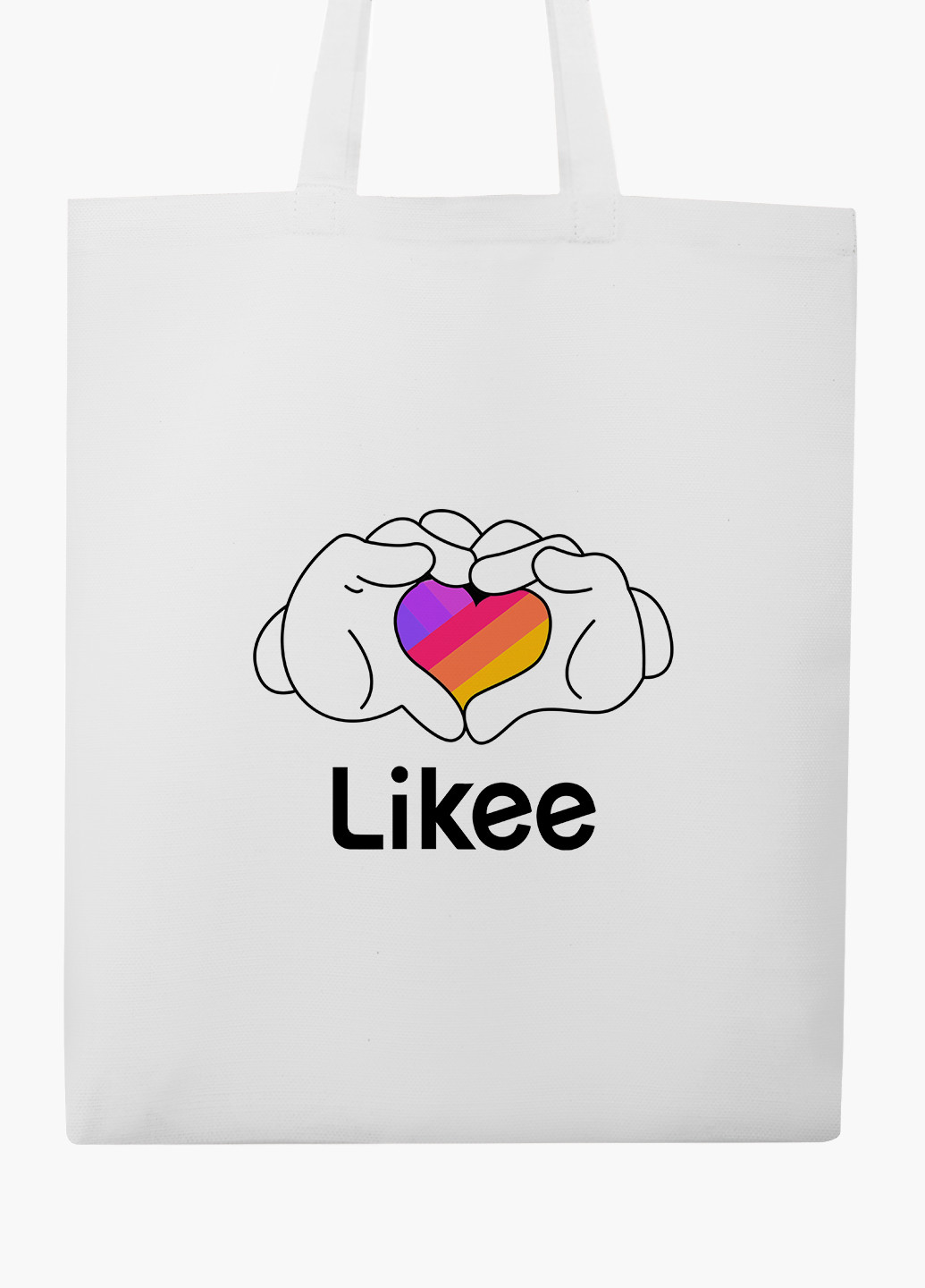 Еко сумка шоппер біла Лайк (Likee) (9227-1711-WT-2) екосумка шопер 41*35 см MobiPrint (219111085)
