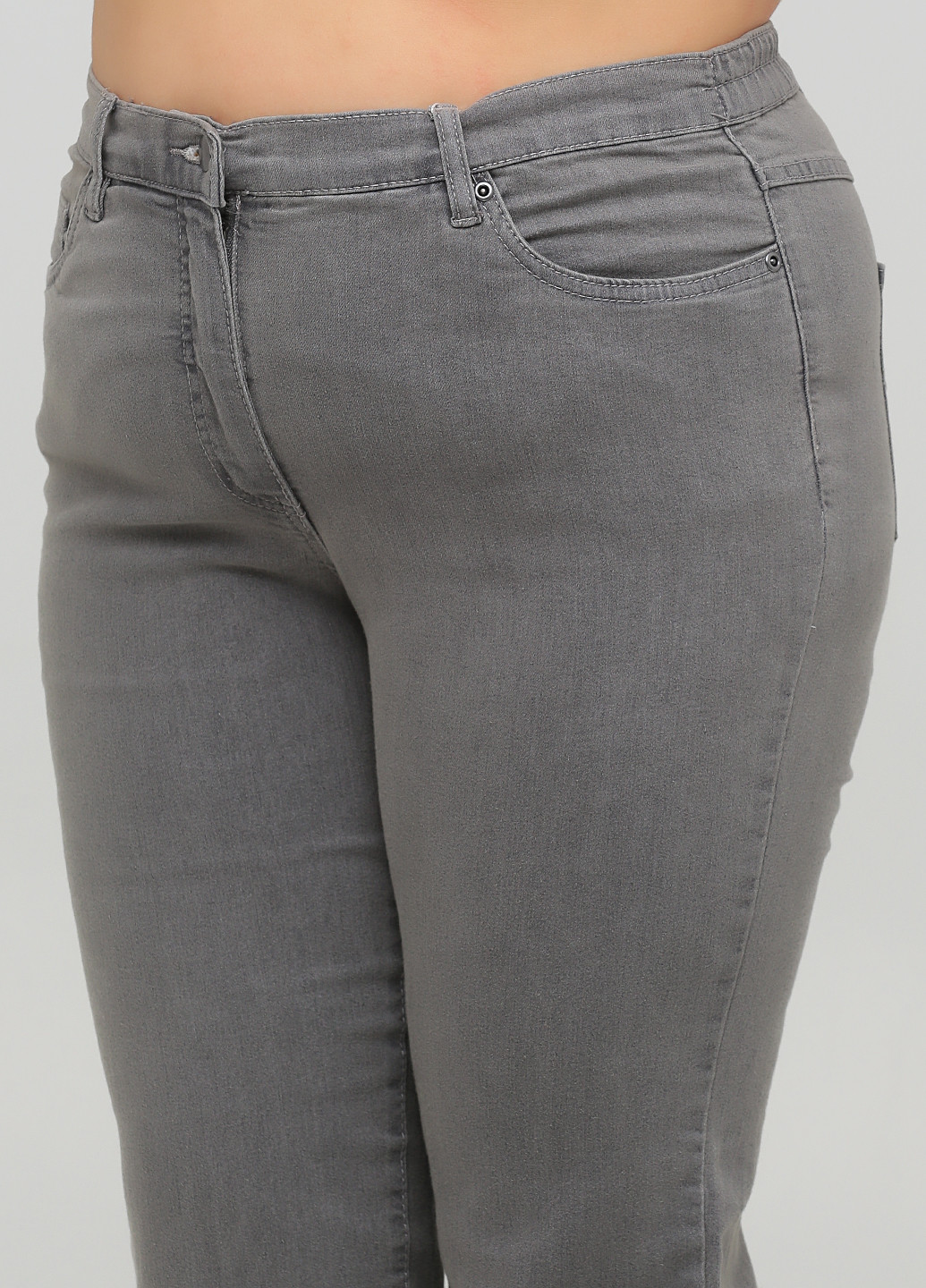 Темно-серые демисезонные укороченные, прямые джинсы Long Island