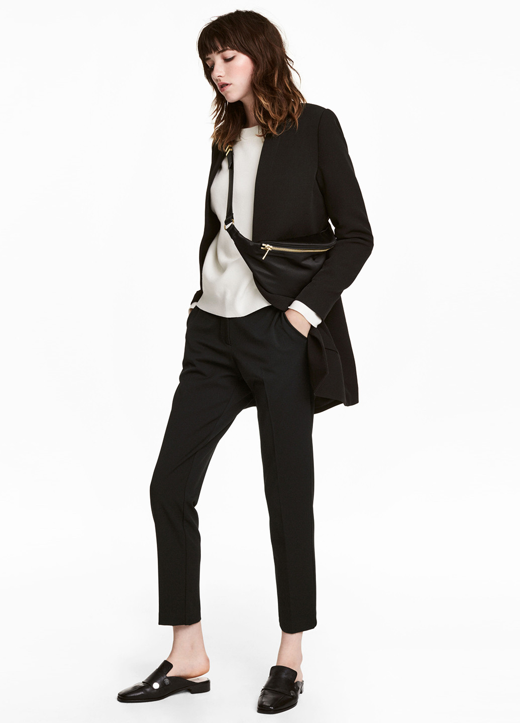 Черное демисезонное Пальто H&M