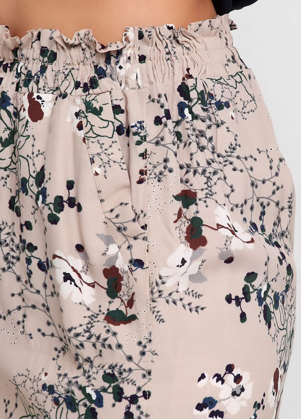Бежевая кэжуал цветочной расцветки юбка Jacqueline Riu а-силуэта (трапеция)