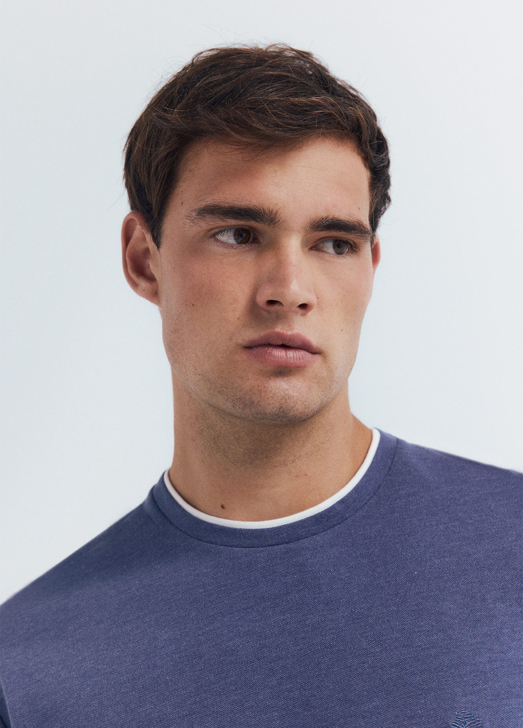 Лонгслів Springfield меланж синій кежуали бавовна