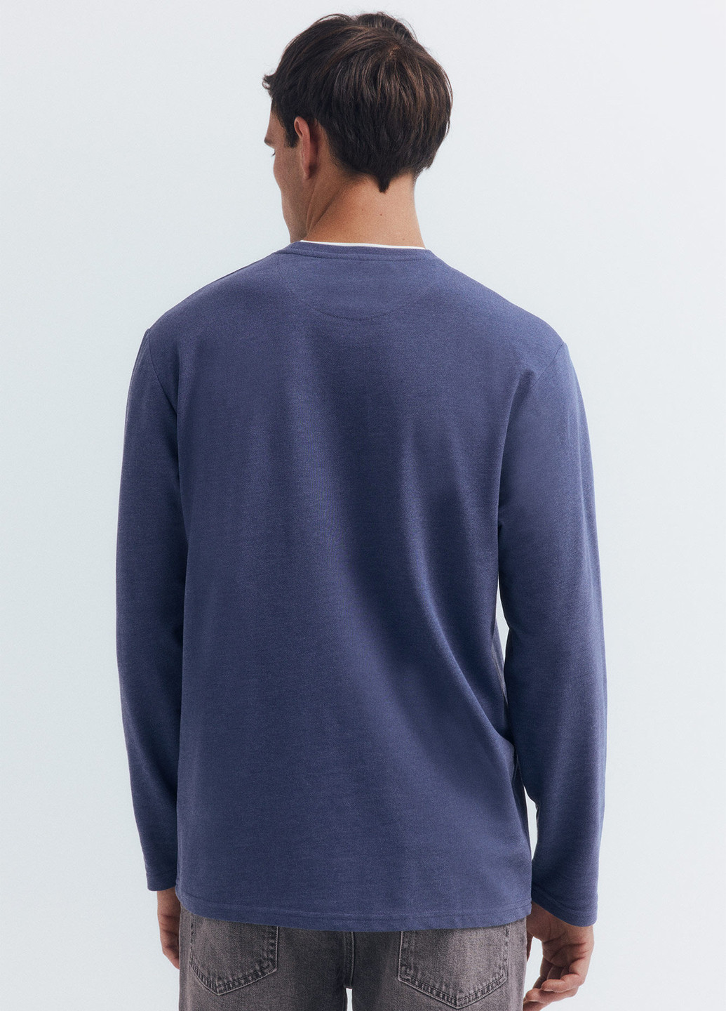 Лонгслів Springfield меланж синій кежуали бавовна