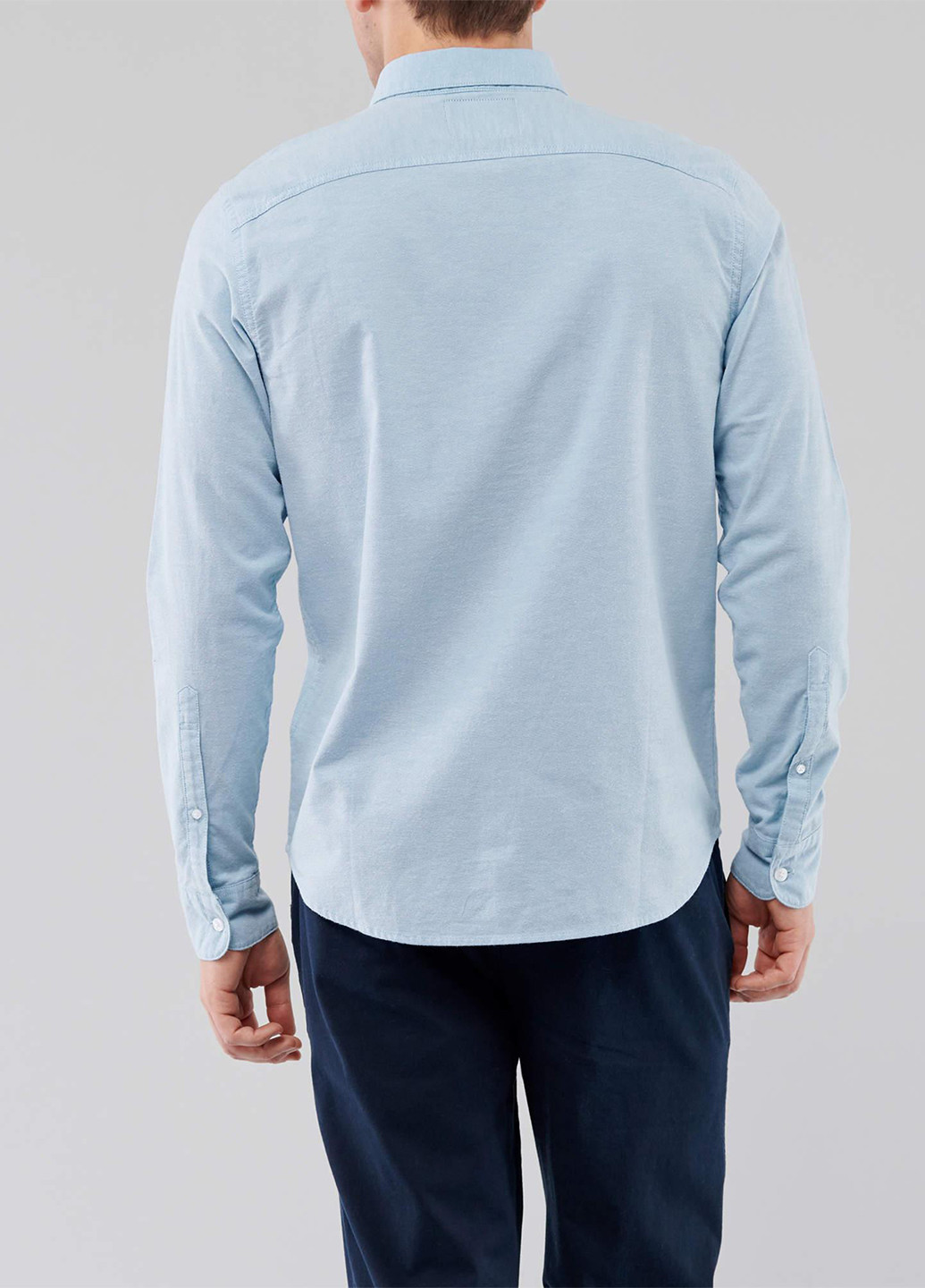 Голубой кэжуал рубашка однотонная Hollister