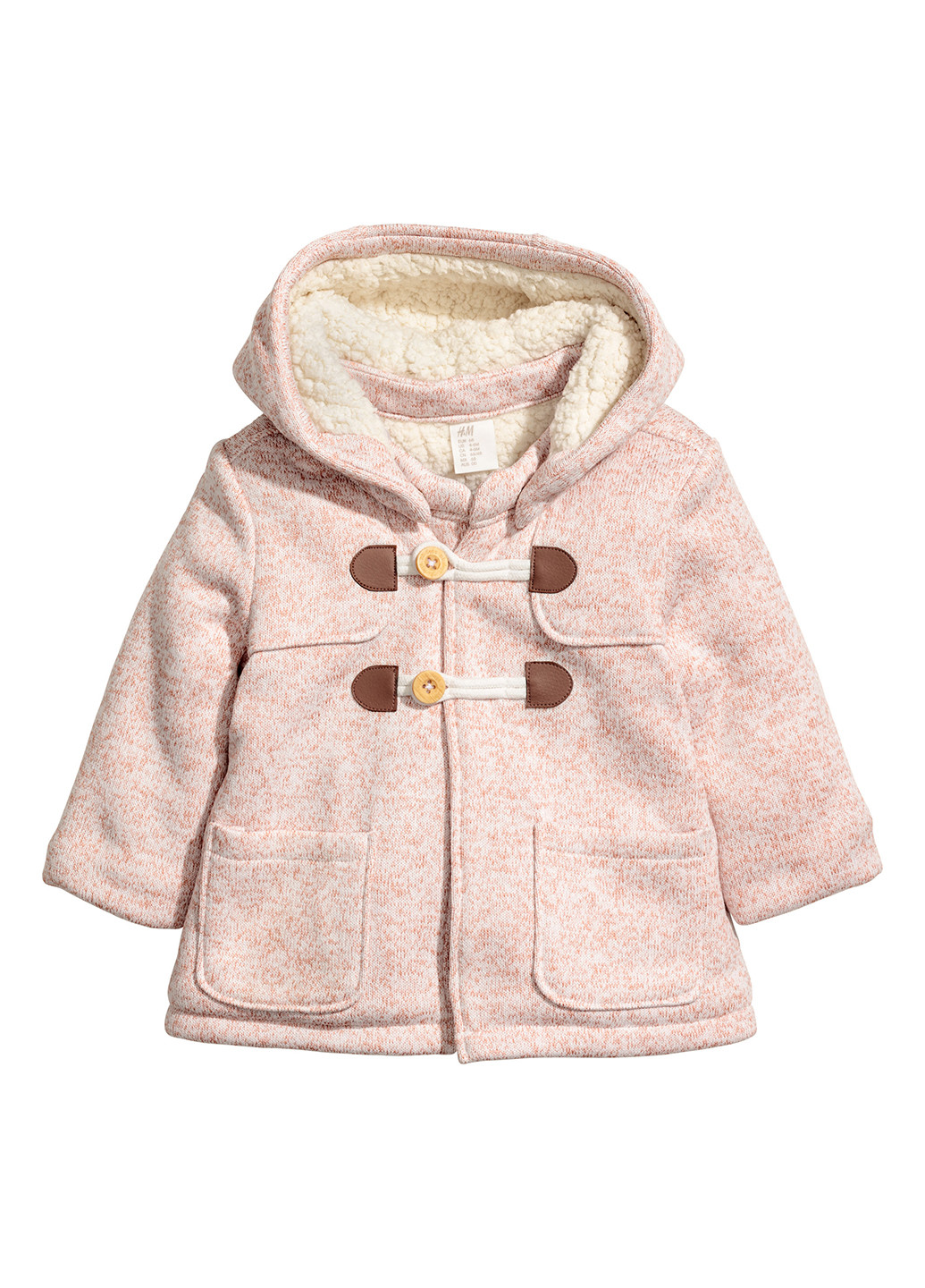 Розовое демисезонное Пальто дафлкот H&M