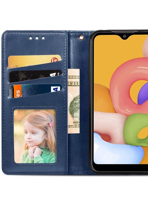 Кожаный чехол книжка Gallant (PU) для Samsung Galaxy M01 Core / A01 Core Синий (is_00000040666_4) Getman (238479297)