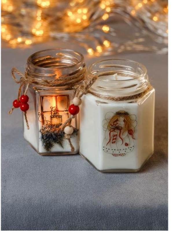 Новогодняя подарочная handmade свеча "Девушка" 38-40 часов горения BeautlyMaysternya (255288276)