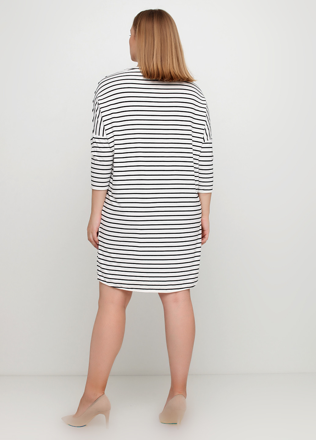 Білий кежуал сукня сукня-футболка Eksbut в смужку