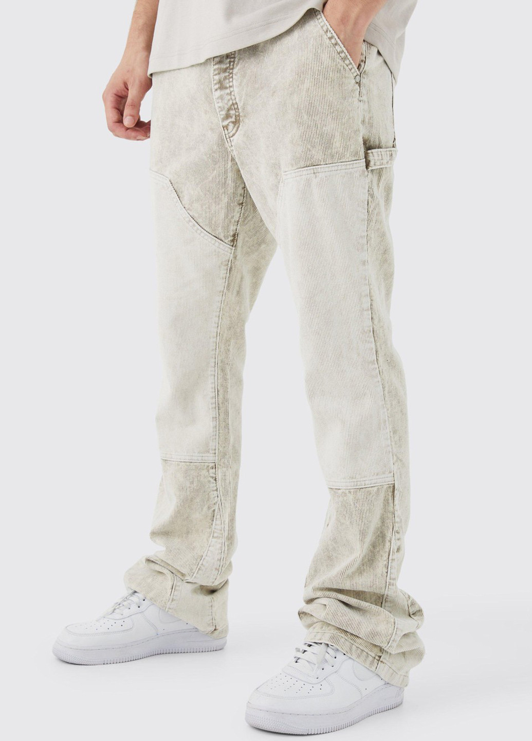 Бежевые кэжуал демисезонные прямые брюки Boohoo