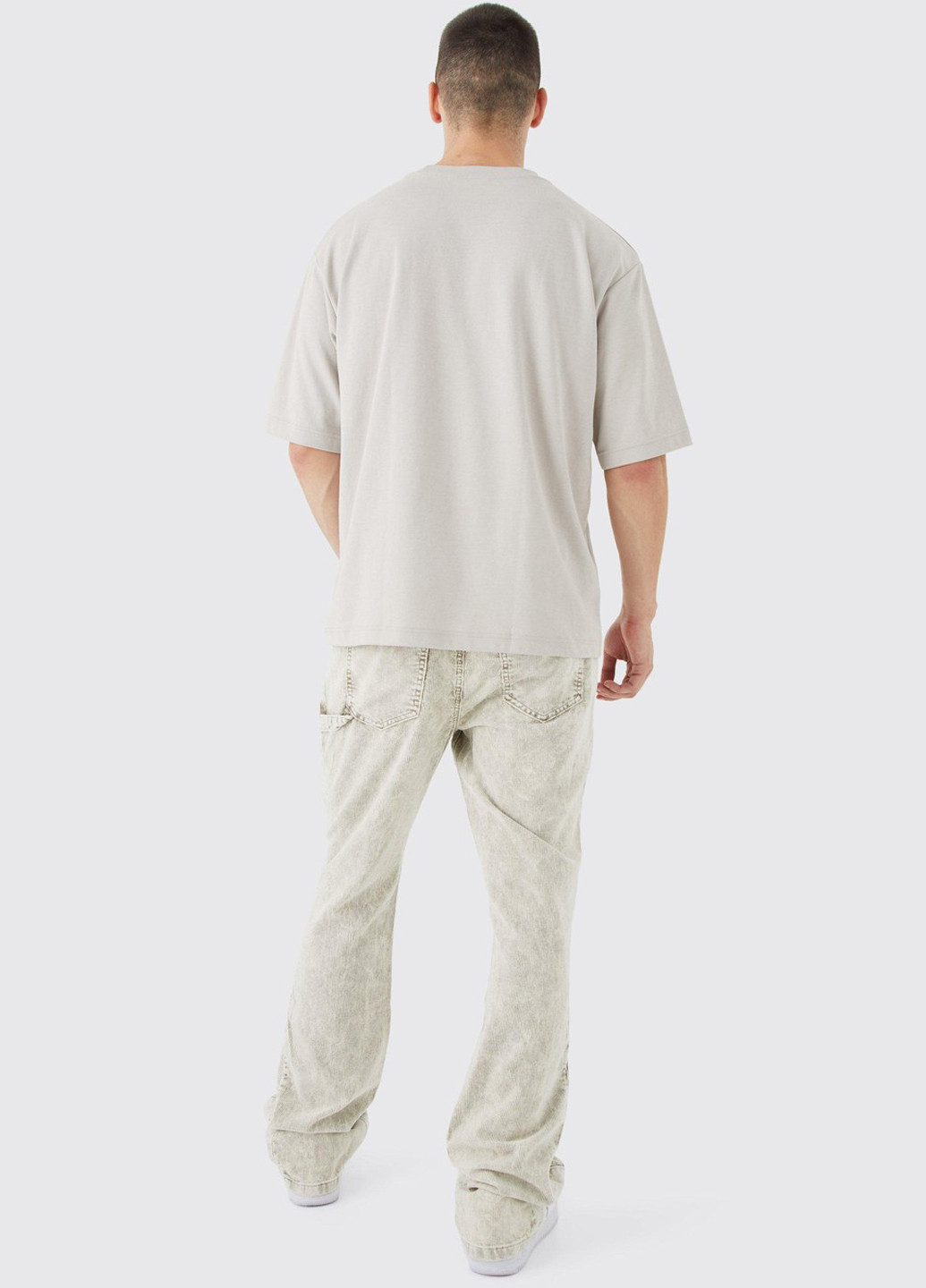 Бежевые кэжуал демисезонные прямые брюки Boohoo