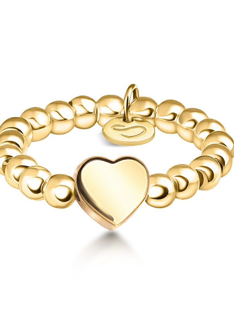 Серебряное позолоченое кольцо из бусин «Сердце» размер 16 Peninsula (226765815)