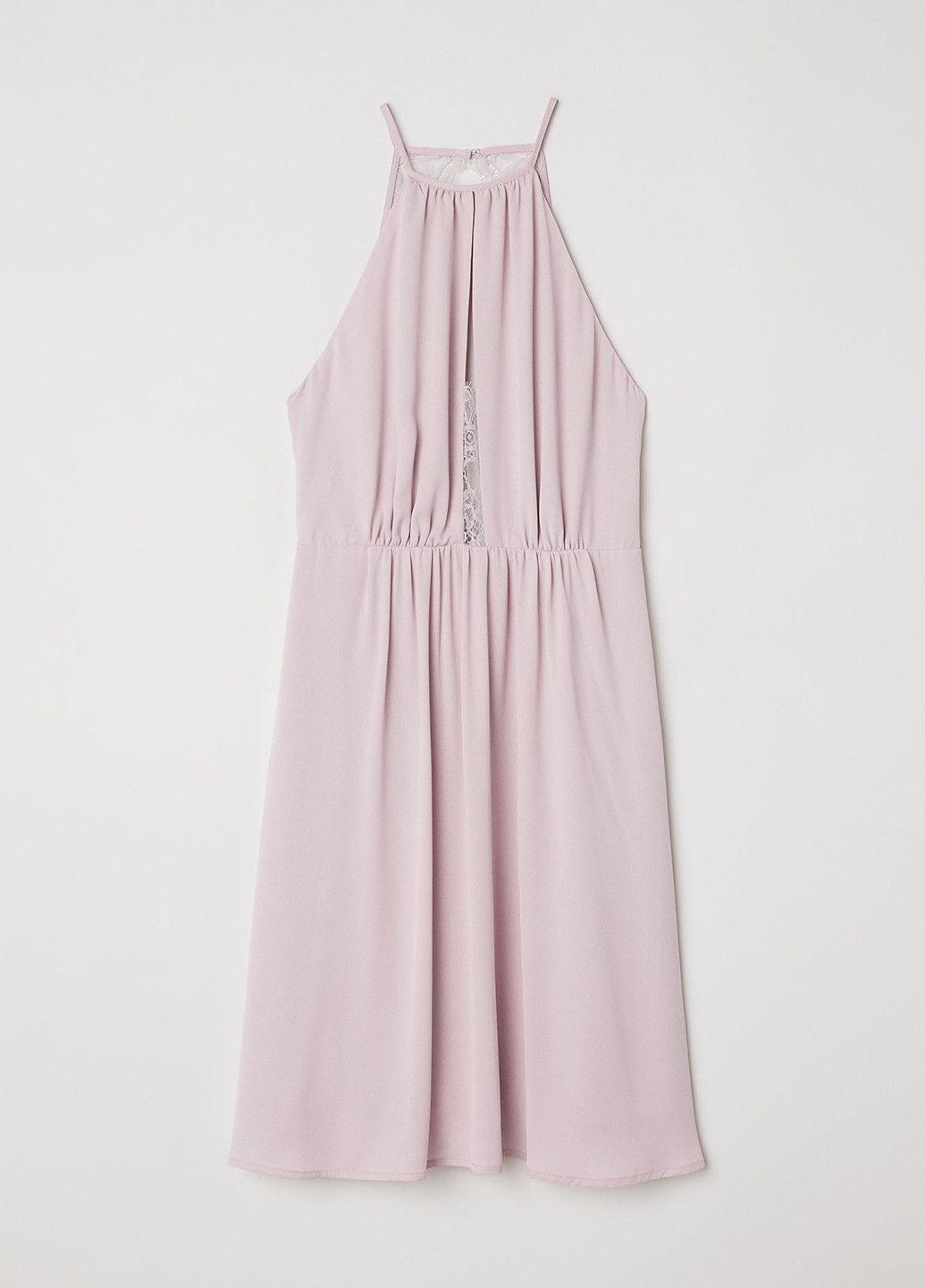 Розово-лиловое коктейльное платье клеш H&M однотонное