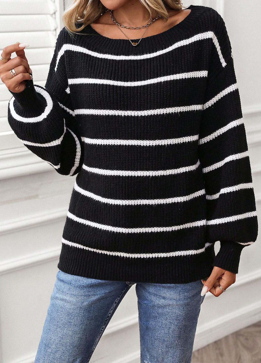 Комбинированный демисезонный джемпер джемпер SHEIN