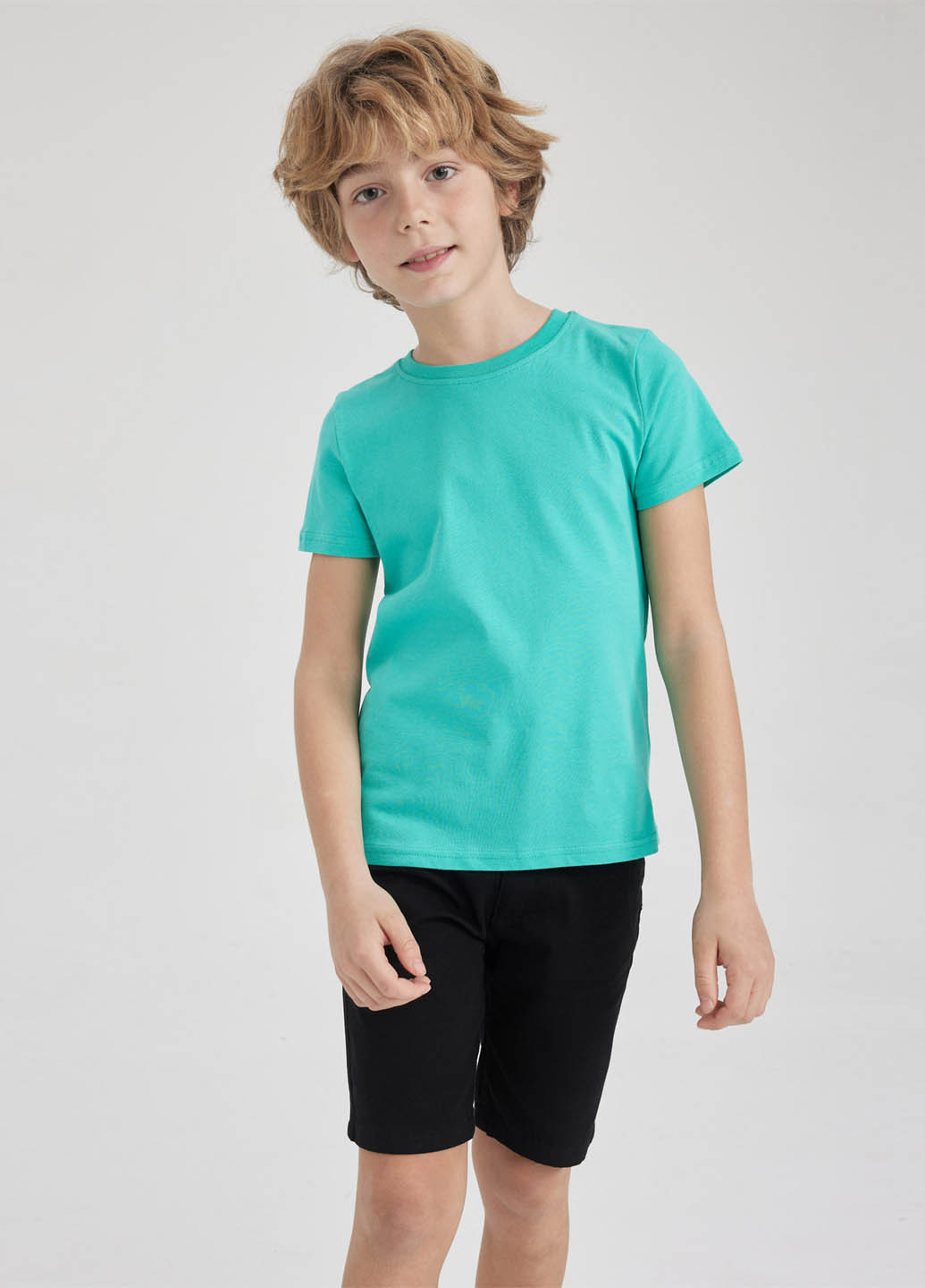 Голубая летняя футболка DeFacto