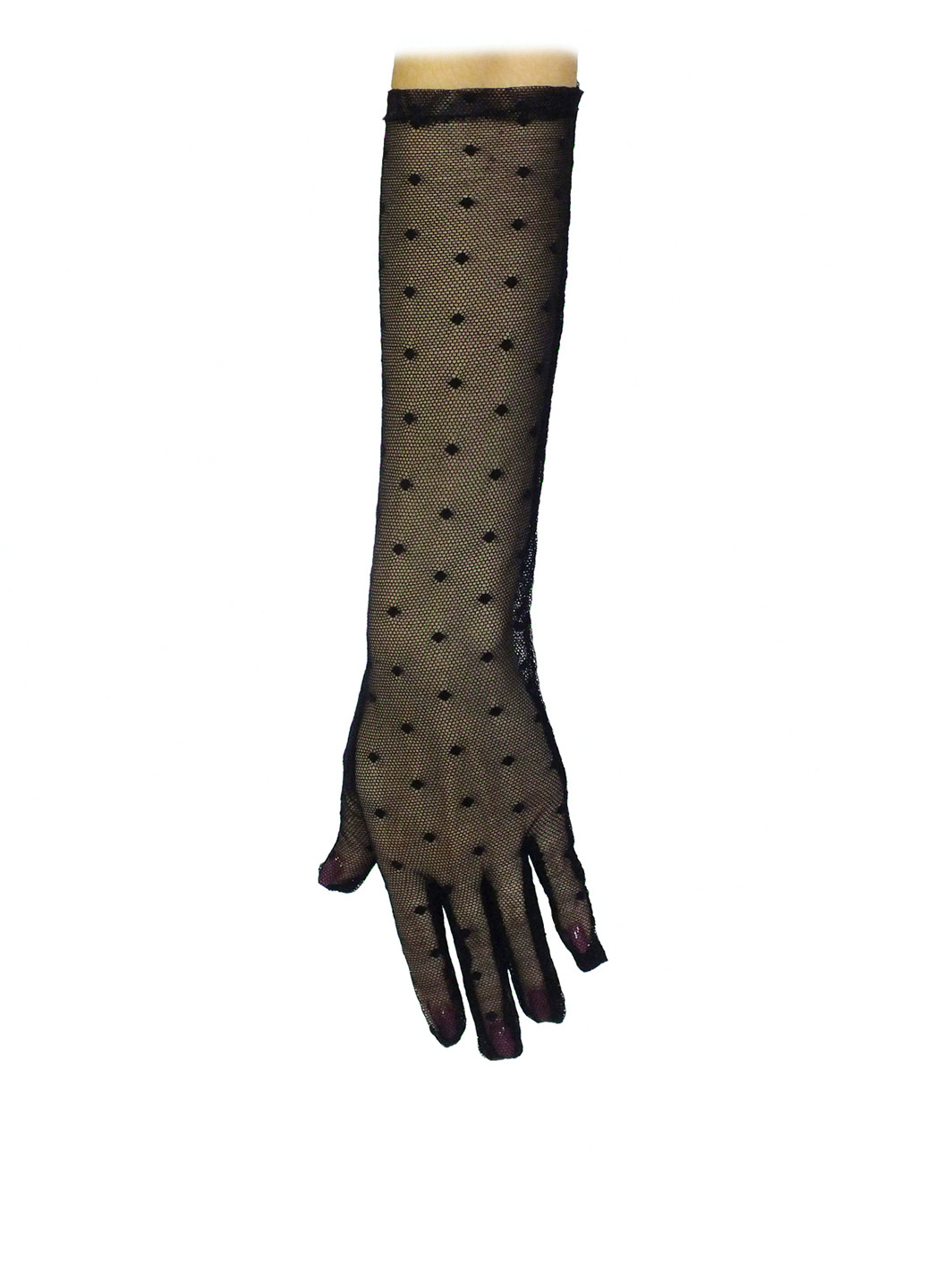 Перчатки Seta Decor горошки чёрные кэжуалы