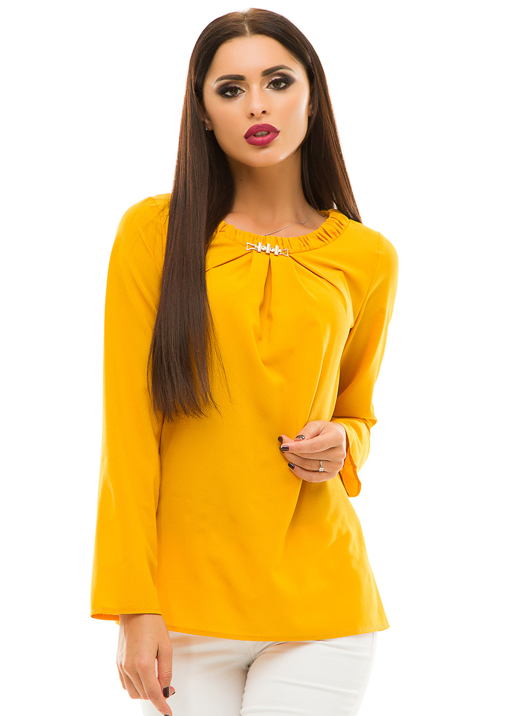 Желтая летняя блуза Lady Style
