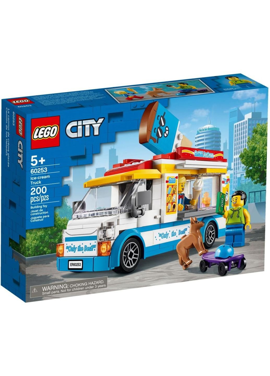 Конструктор City Great Vehicles Вантажівка морозивника 200 деталей (60253) Lego city great vehicles грузовик мороженщика 200 детал (249598971)