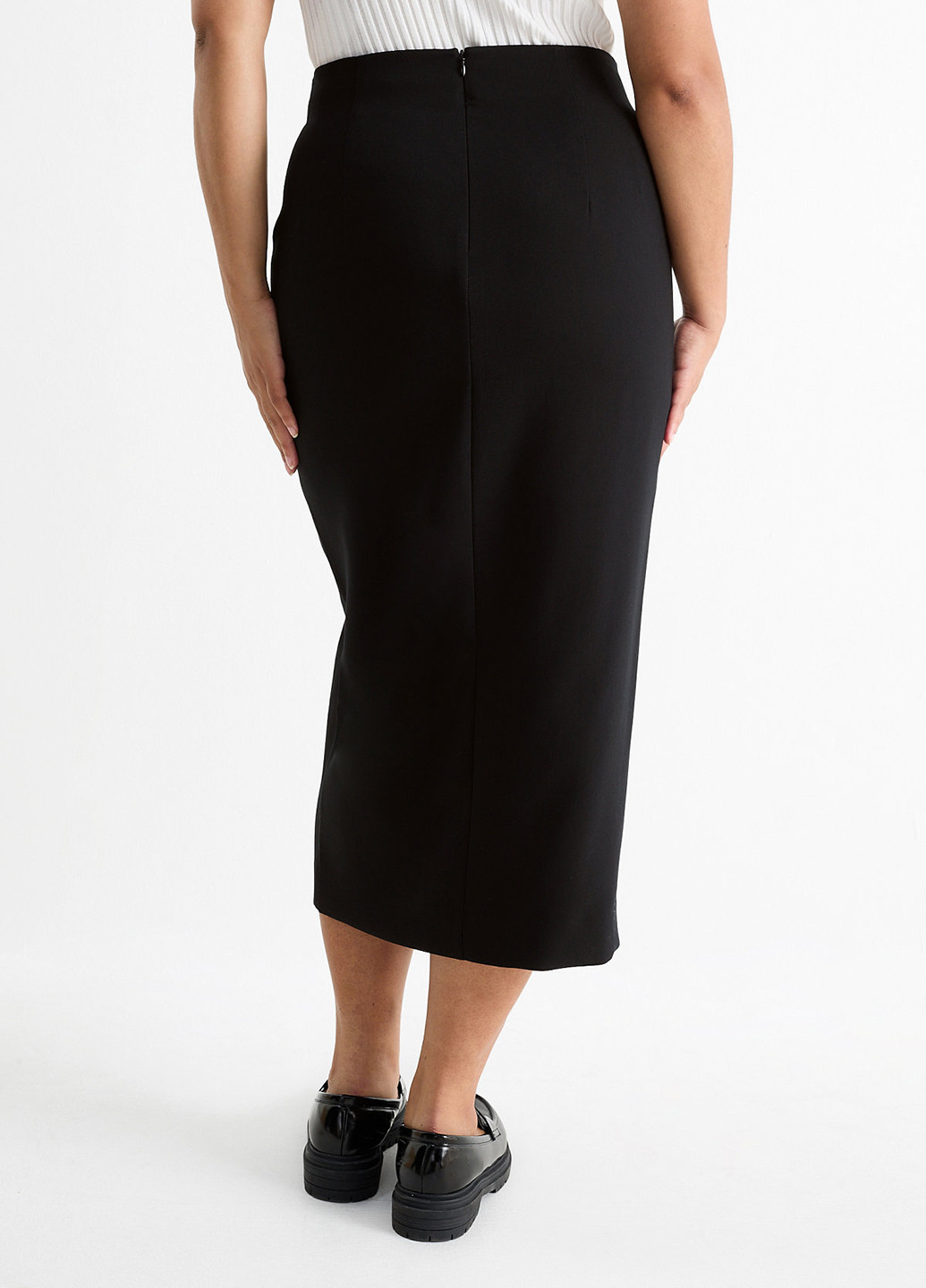 Черная офисная однотонная юбка C&A карандаш