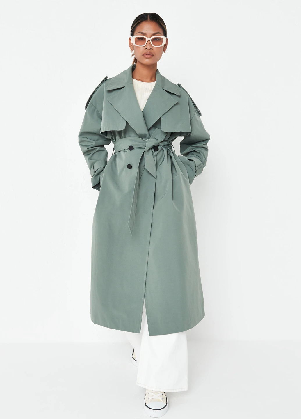 Плащ Missguided тренчкот на пуговицах демисезон (276131895)