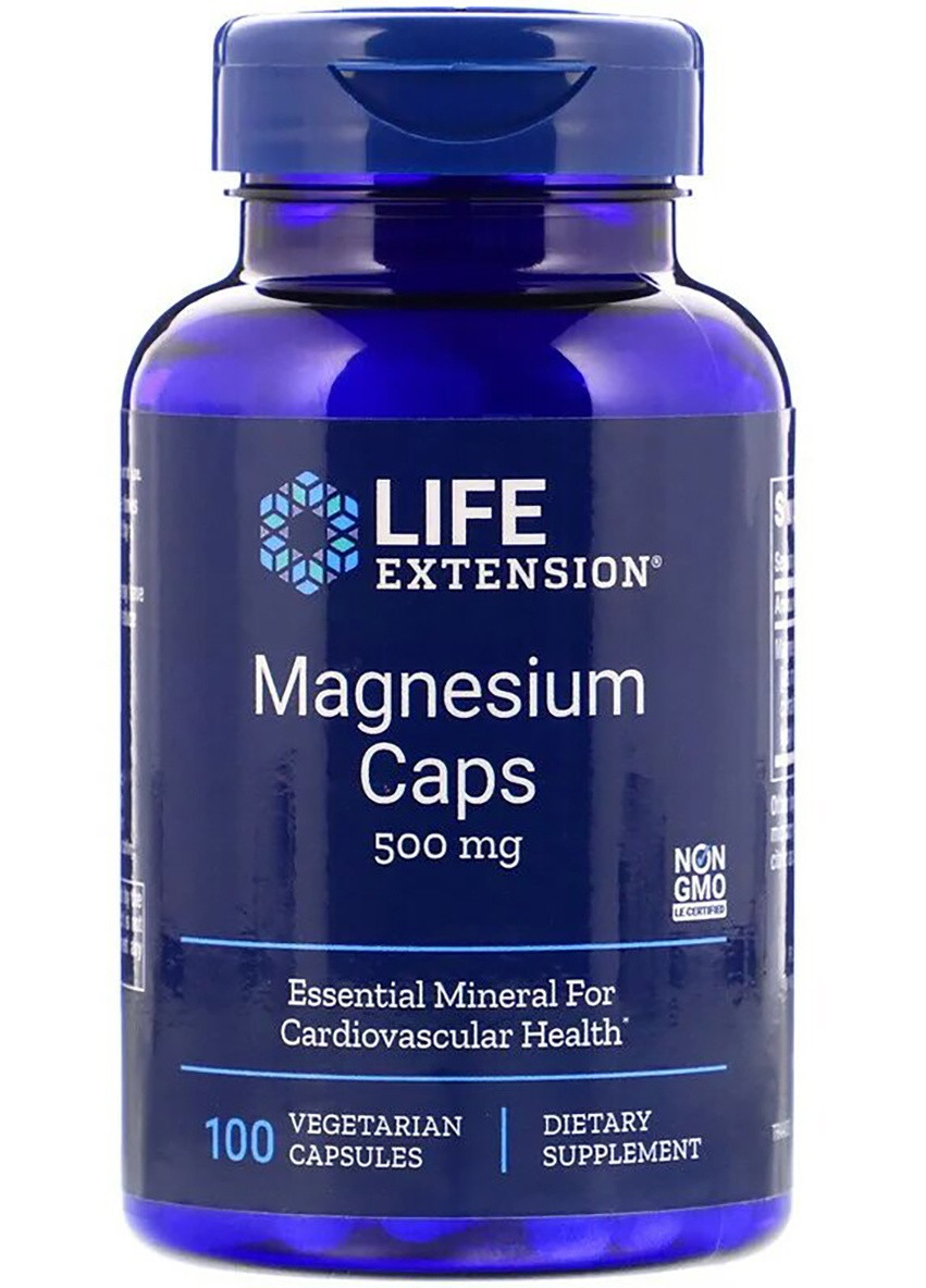 Магній, Magnesium,, 500 мг, 100 вегетаріанських капсул Life Extension (228292070)