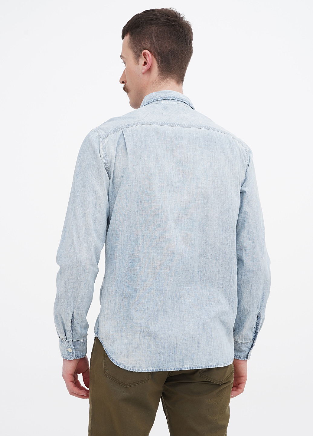 Голубой джинсовая рубашка однотонная Ralph Lauren