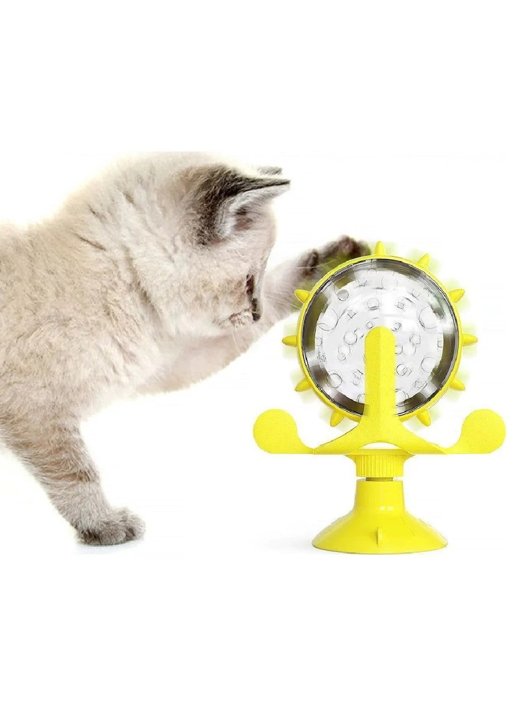 Игрушка-кормушка пластиковая на присоске для корма для кошек 17х13х7см см (473620-Prob) Желтая Unbranded (255621728)