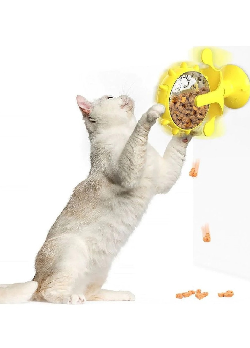 Игрушка-кормушка пластиковая на присоске для корма для кошек 17х13х7см см (473620-Prob) Желтая Unbranded (255621728)