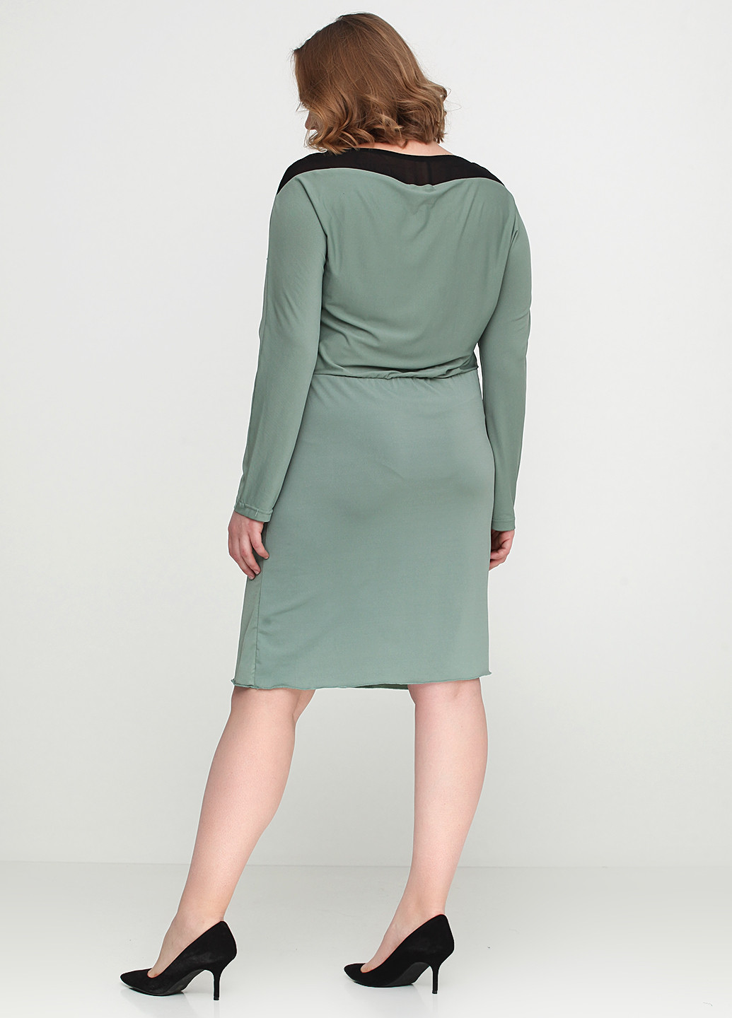 Сіро-зелена кежуал сукня, сукня Mint & Berry однотонна