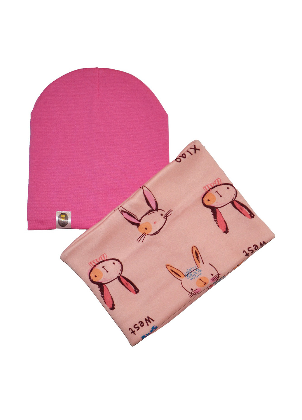 Розовый демисезонный комплект (шапка, шарф-снуд) Sweet Hats