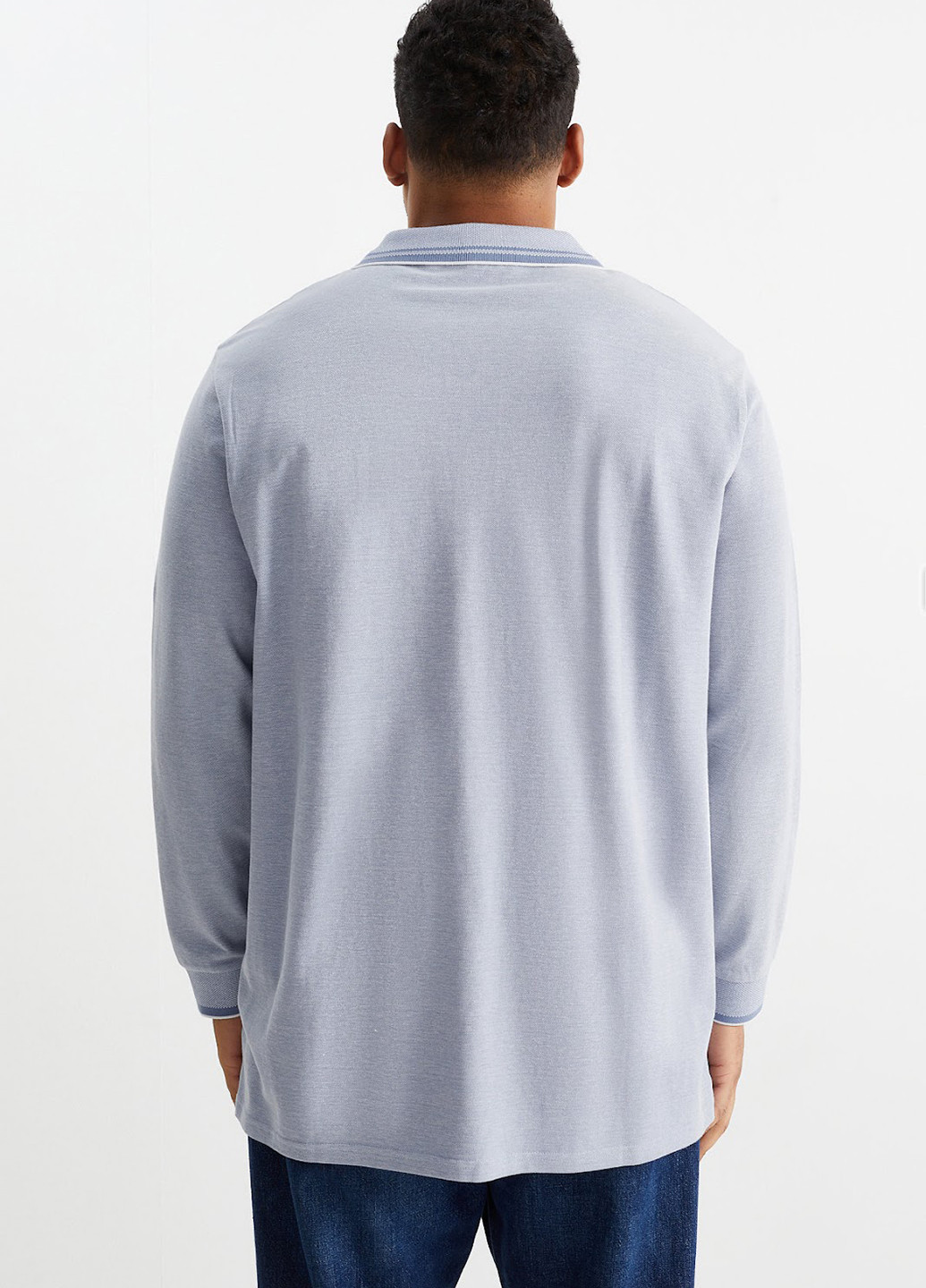 Голубой футболка-поло для мужчин C&A меланжевая