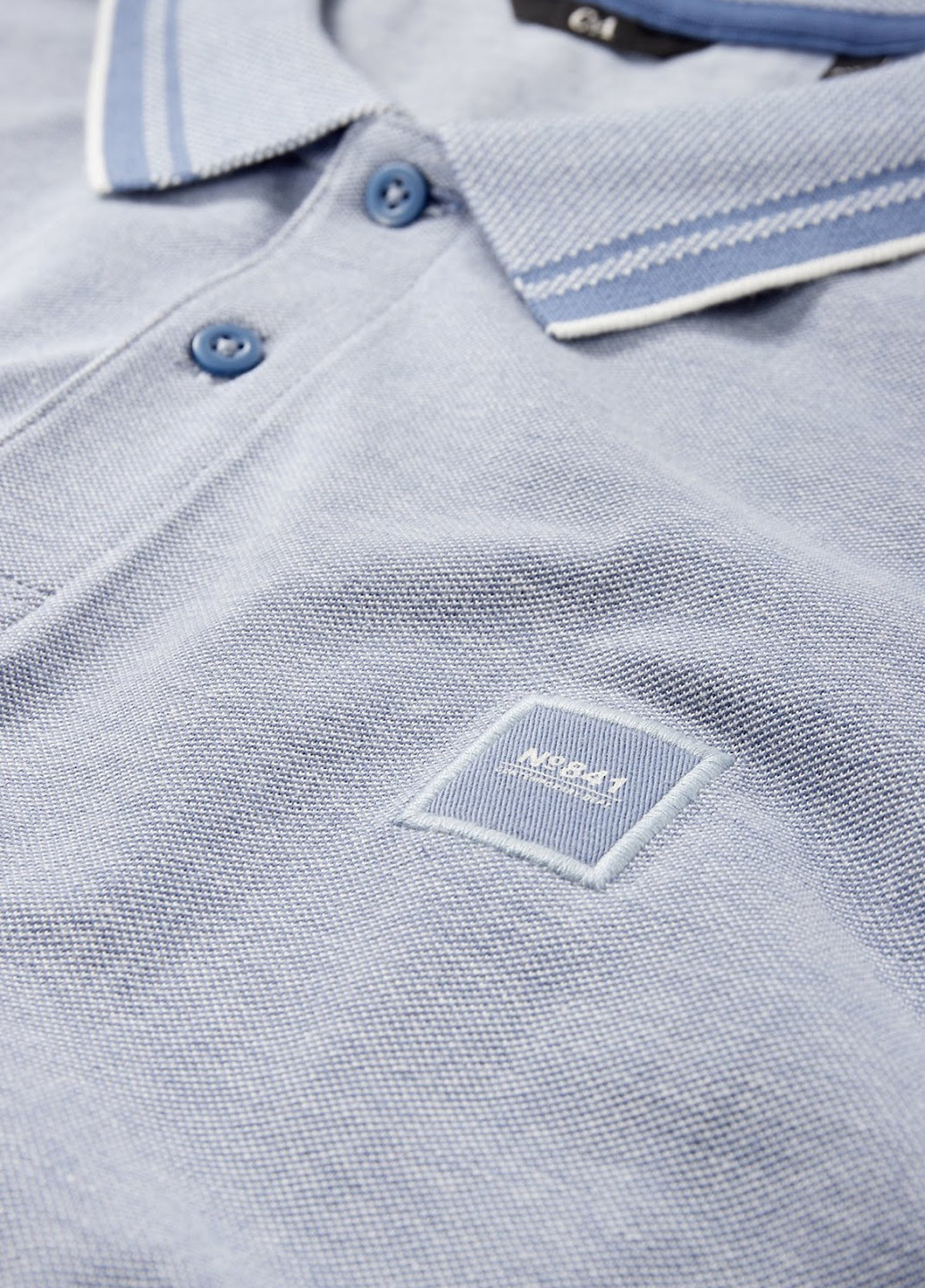 Голубой футболка-поло для мужчин C&A меланжевая