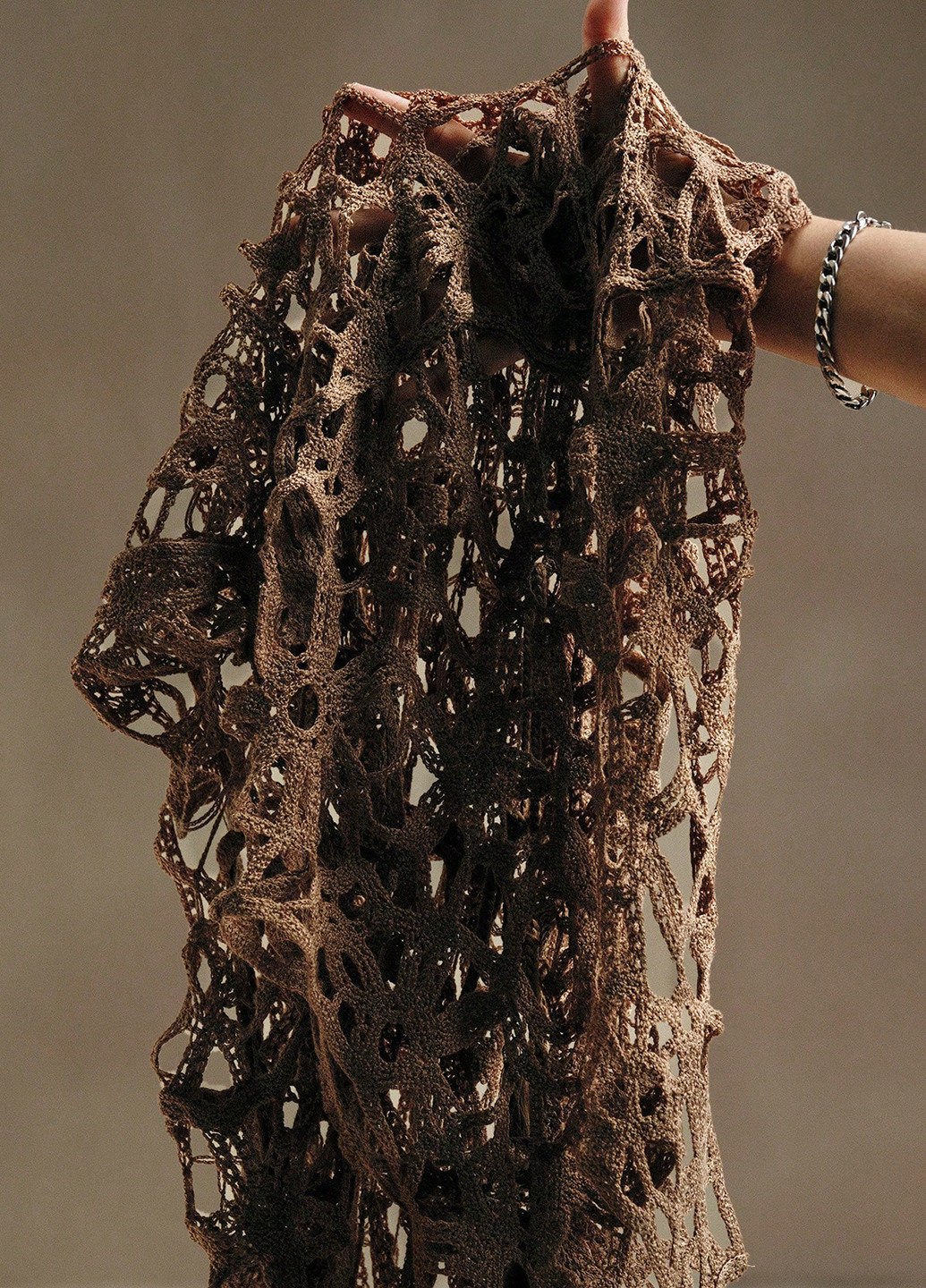 Светло-коричневое пляжное платье силуэтная SHEIN однотонное