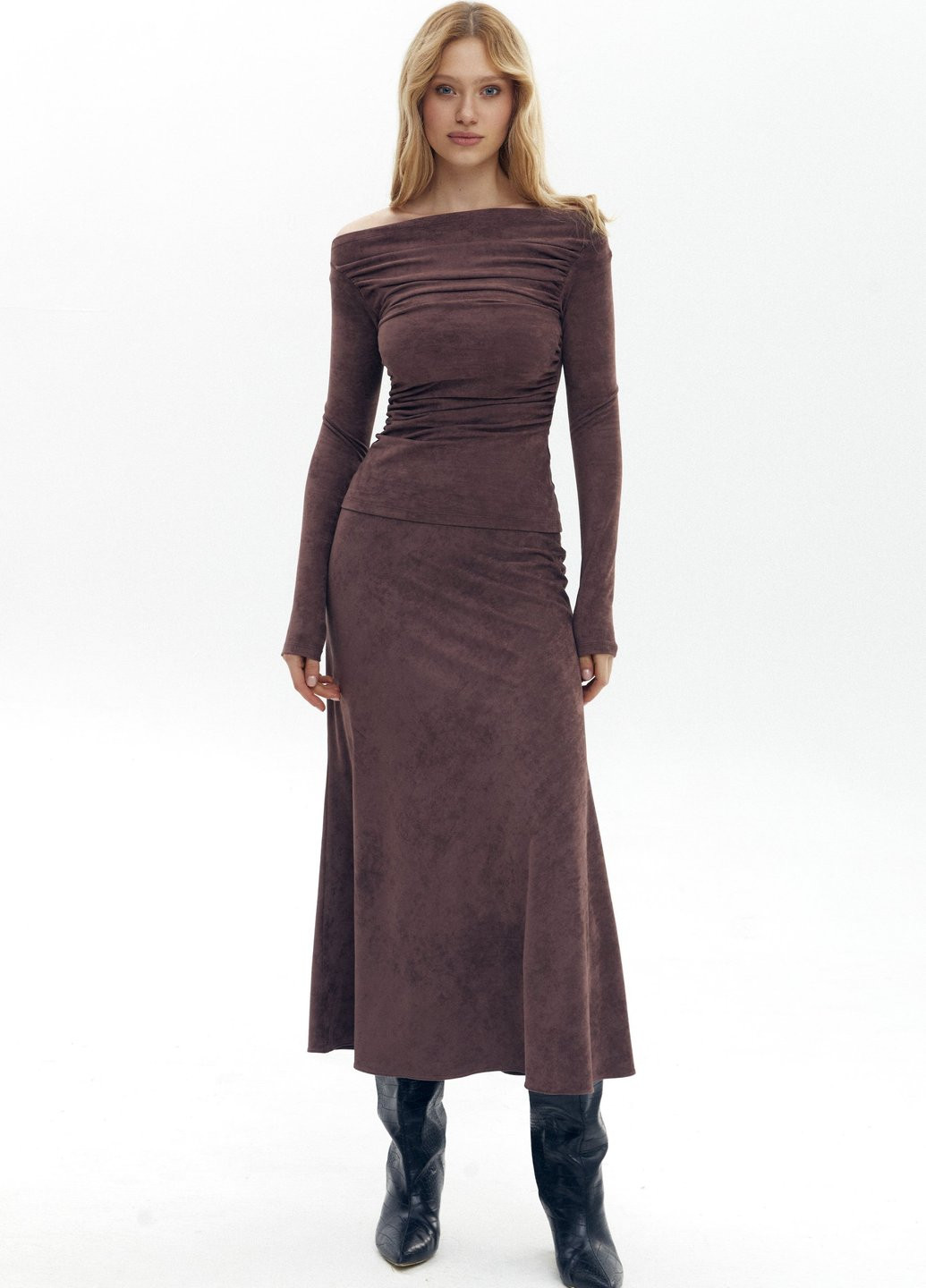 Коричневая блуза Gepur